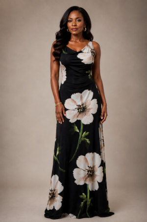 Floral Maxi Mesh Dress & Robe