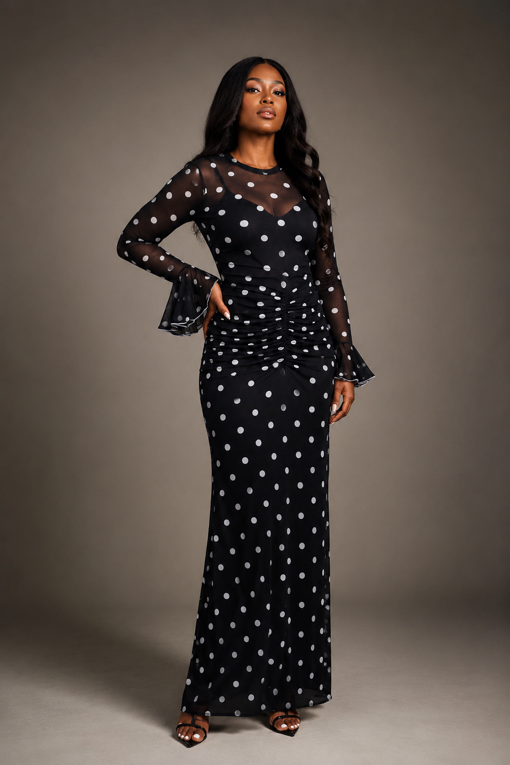 Polka Dot Mesh Dress