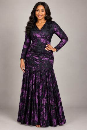 Midnight Plum Mesh Dress