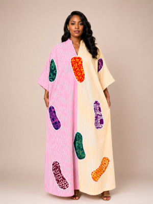Pink & Yellow Patchwork Kaftan
