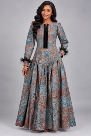 Azure Heritage Adire Gown