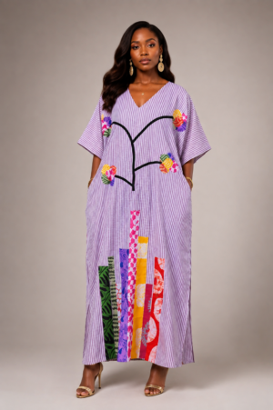 Amara Multicolour Patchwork Kaftan