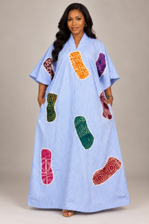 Blue Patchwork Kaftan