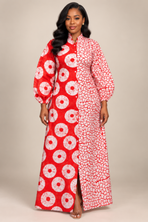 Scarlet Adire Shirt Maxi Dress