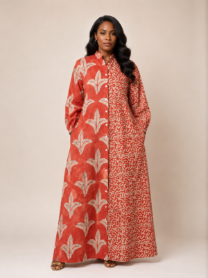 Terracotta Adire Shirt Dress
