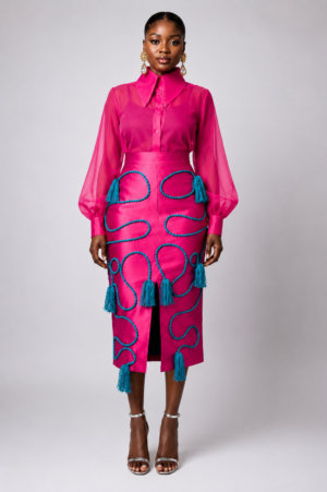 Fuchsia Royale Mikado & Organdy Set